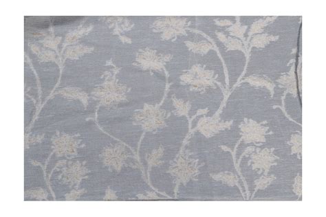 1 Yard Grey Watkins Serene Silk Drapery Fabric In Pale Sky