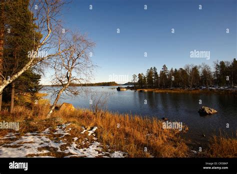 Finland Lapland Province Inarjarvi Lake Inari Lake First Snow
