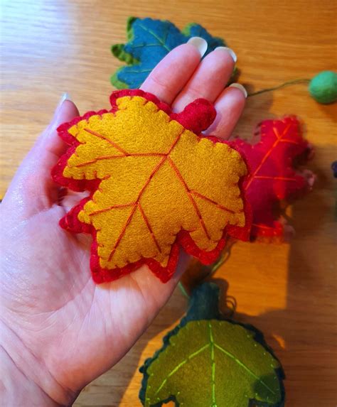 Felt Autumn Leaf Garland Home Decor Etsy