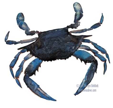 Maryland Blue Crab Giclee Print From Original Watercolor Etsy