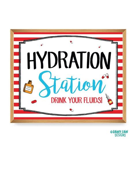 Hydration Station Sign Beverages Sign Drinks Sign Nurse Etsy