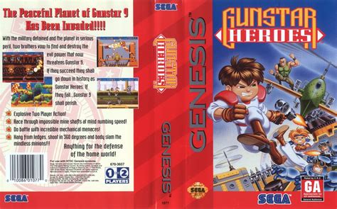 Gunstar Heroes Mega Drive Genesis Replacement Box Art Case Insert