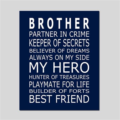 Brothers Print Brothers Quote Brothers Decor Big Brother Quote Brothers