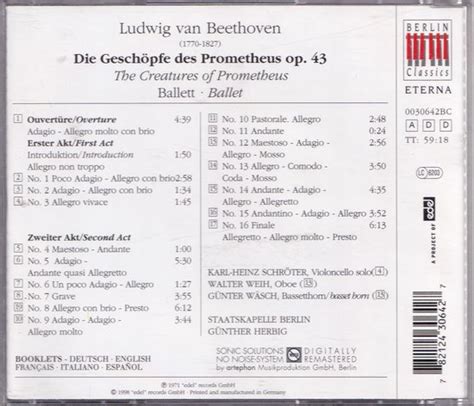 Die Geschopfe Des Prometheus Op 43 Ludwig Van Beethoven