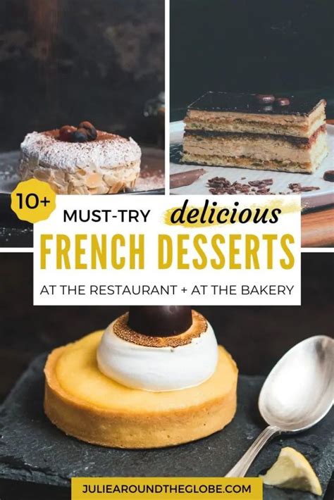 French Desserts At The Restaurant With Text Overlay