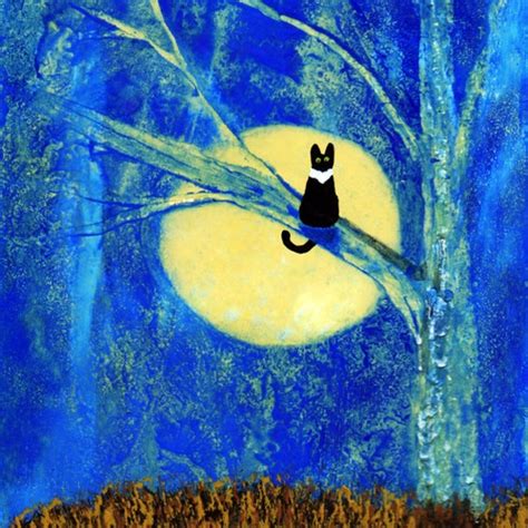 Tuxedo Black Cat Folk Art Print By Todd Young Poppy Hill Etsy
