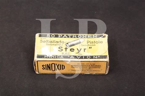 Rws Sinoxid 50x 9mm Steyr Vintage Ammunition Original 1935 Complete Box