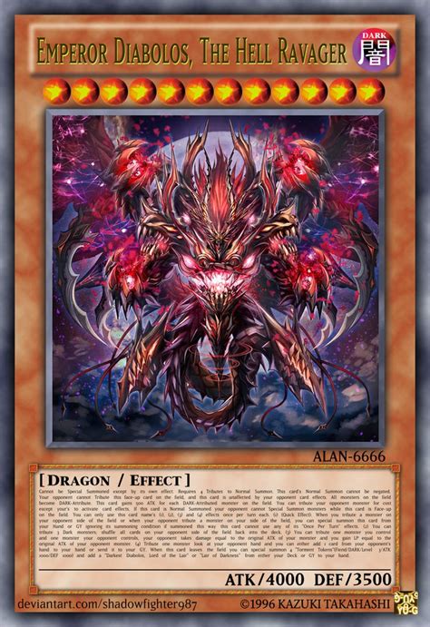 Emperor Diabolos The Hell Ravager Rare Yugioh Cards Yugioh Monsters