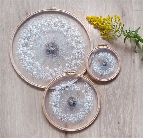 Make A Wish Dandelion Tulle Embroidery Hoop Art Bridesmaid Etsy Tulle