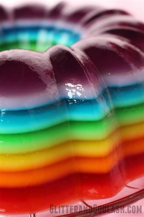 Rainbow Jello Mold Glitter And Goulash Jello Desserts Jello Recipes