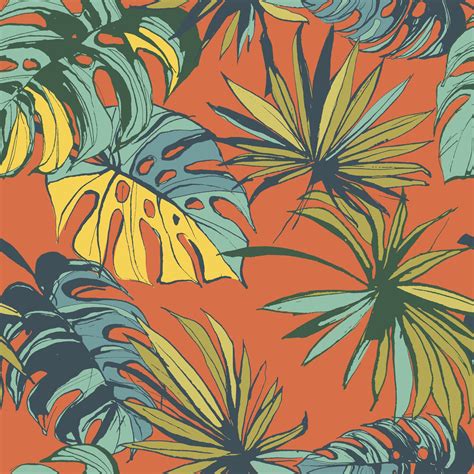 Tropical Jungle Floral Seamless Pattern By Sv Sunny Jungle Art