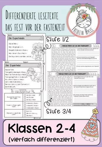 Entweder ganz bequem als gedruckte mappe oder als pdf zum herunterladen und ausdrucken. Differenzierte Lesetexte zu Fasching/Karneval/Fastnacht ...