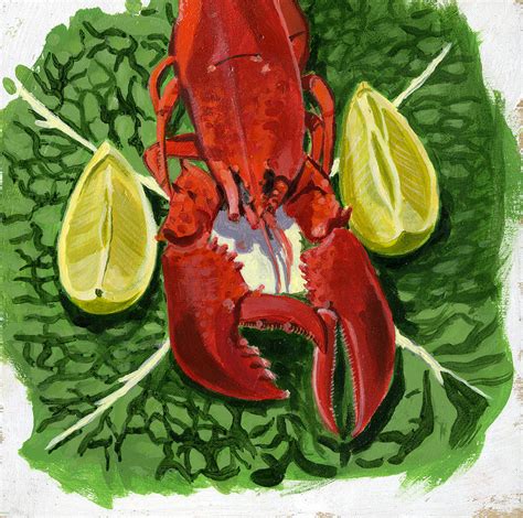 Lobster Painting By Jane Dunn Borresen Fine Art America
