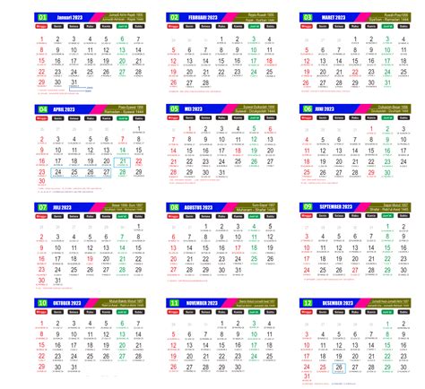 Link Download Template Kalender 2023 Format Png Xls Xlxs Psd Dan