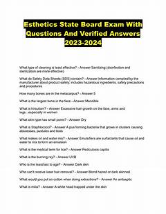 Esthetics State Board Exam Practice Tests