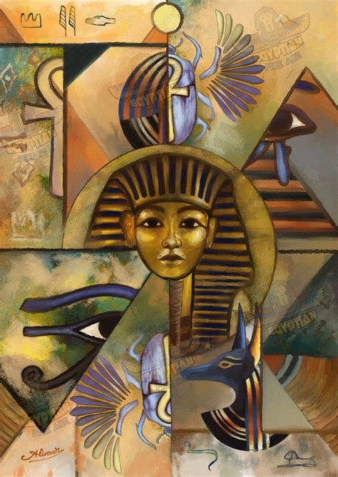 Original Painting Ancient Egypt Abstract Hand Painted Oil Painting