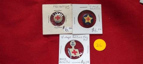 3 Vintage Red Cross Pins Land Of Goshen Auction House