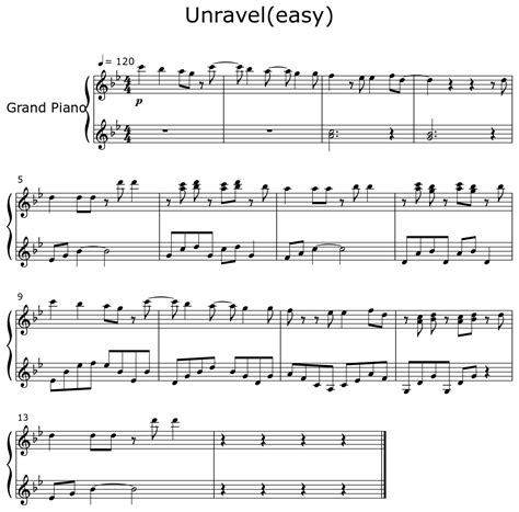 unravel piano sheet music hot sex picture