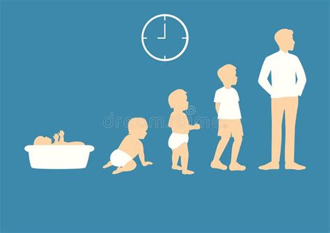 Stages Of Growing Up From Baby To Man Stock Illustration Illustration