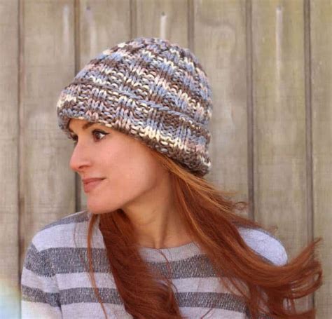 Flat Knit Hat Free Knitting Pattern Perfect For Beginners Gina Michele