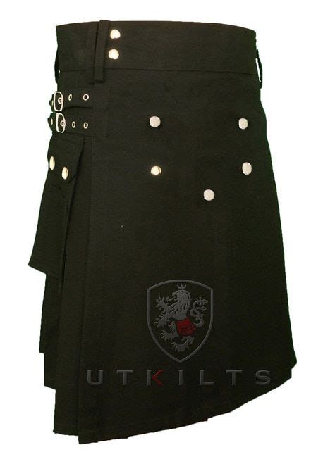 Utility Kilt Deluxe Black Utility Kilt Kilt Fashion