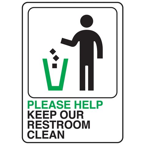 Hy Ko D 27 Bathroom Sign Rectangular Please Help Keep Our Restroom