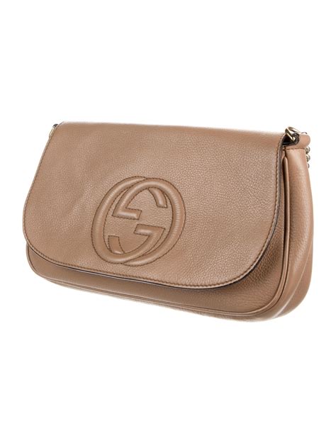 Gucci Soho Chain Flap Bag Brown Crossbody Bags Handbags Guc723031