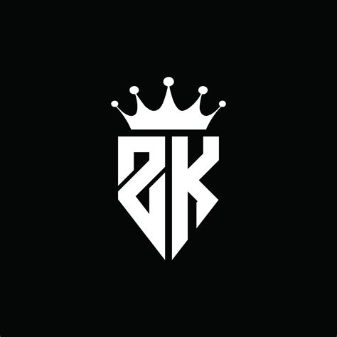 Zk Logo Monogram Emblem Style With Crown Shape Design Template 4284108