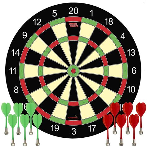 Funsparks Magnetic Dart Board Game 12 Darts 6 Green And 6 Red Darts