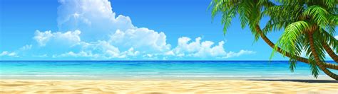 Download Panorama Beach Dual Monitor Wallpaper