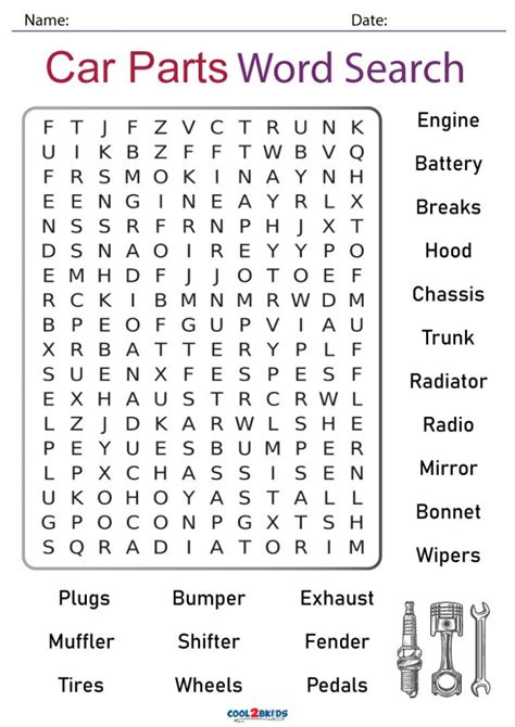 Car Word Search Printable