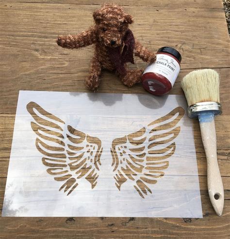 Guardian Angel Wings Stencil A4 Size Film Image Size 270mm X Etsy Uk