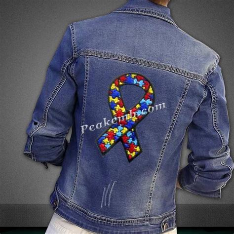 Wholesale Custom Autism Ribbon Embroidered Patch Iron On Autism