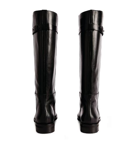 Weekend Max Mara Black Leather Knee High Riding Boots Harrods Uk