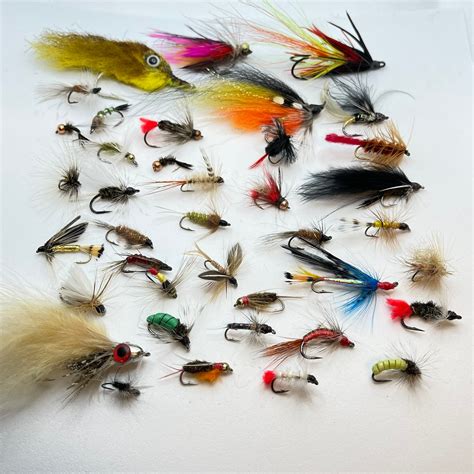 35 Fly Fishing Lures Flies Assortment Mix Flies Handmade Etsy