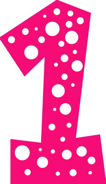 Number 1 Pink And White Polkadot Clip Art At Vector Clip Art Online Royalty Free