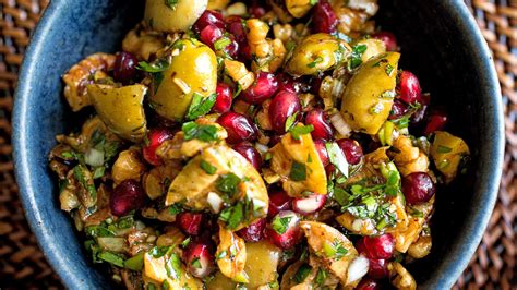 Cracked Green Olive Walnut And Pomegranate Relish Recipe