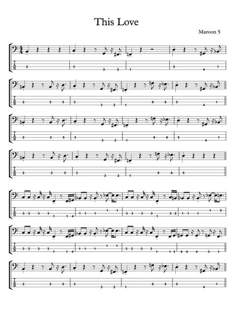 Maroon 5 - This Love by BassTabsWorld Sheet