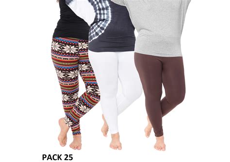 White Mark Pack Of 3 Womens Plus Size Legging One Size Fits Most