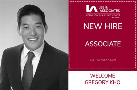 Lee And Associates Pasadena Hires Gregory Kho As Associate Lee