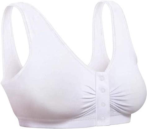 Dream Products Snap Front Bra White Large 38 40 At Amazon Womens