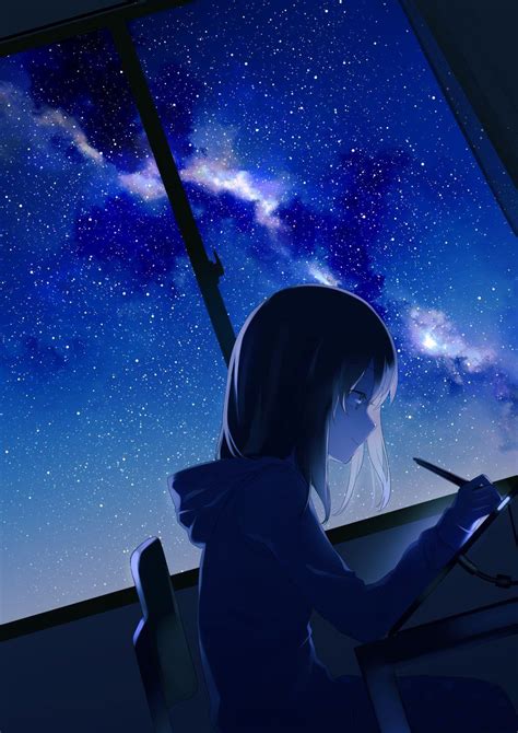 Starry Night Original Anime Scenery Anime Scenery Wallpaper