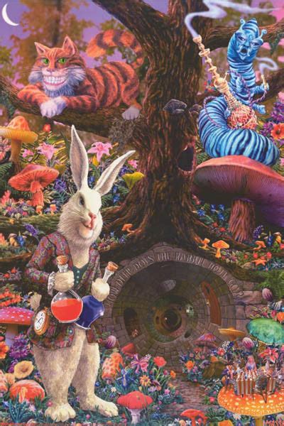 Alice In Wonderland Rabbit Hole Tom Masse Poster 24x36 Bananaroad