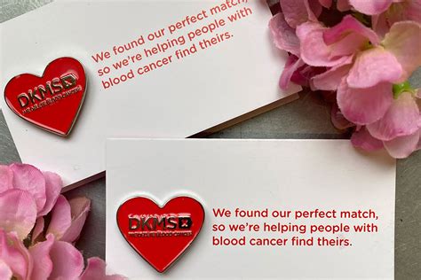 Cute New Heart Pin Badge Wedding Favours From Blood Cancer Charity