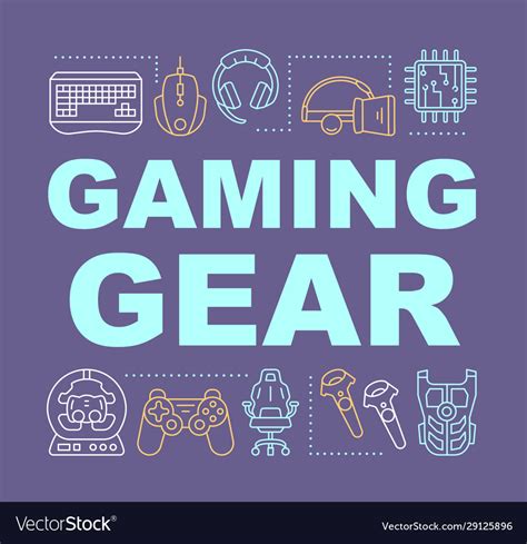 Gaming Gear Word Concepts Banner Royalty Free Vector Image