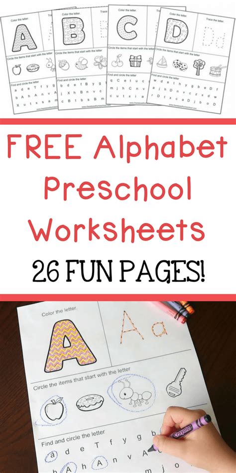 Free Alphabet Preschool Worksheets 26 Fun Pages Homeschool
