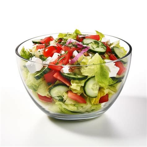 Premium Photo Vegetable Salad In The Glass Bowl