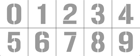 Stencil Number Sets Numbers 0 9 Stencils Uss