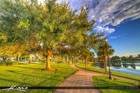 Royal Palm Beach Florida Sidewalk At Park Royal Stock Photo
