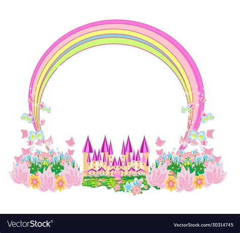 Magical Fairy Tale Land Decorative Frame With A Vector Image